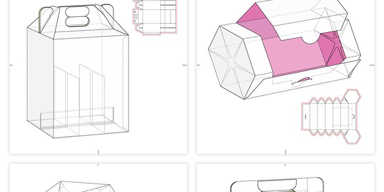 165款矢量纸盒纸箱礼盒产品包装刀版图折叠平面展开图851期