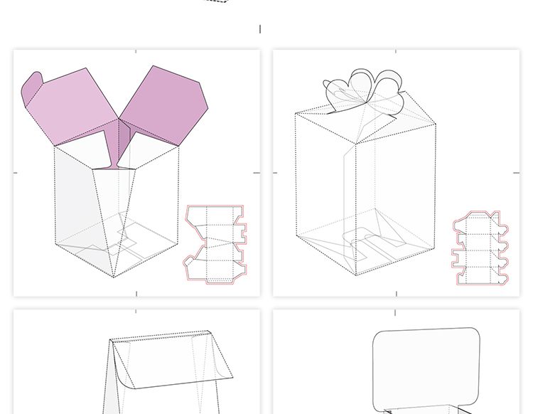 165款矢量纸盒纸箱礼盒产品包装刀版图折叠平面展开图