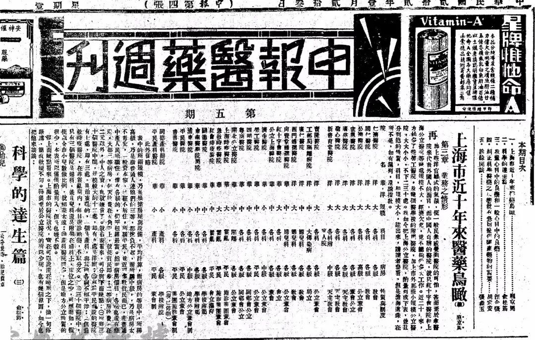 1926年6月9日,上海的英文报纸《大陆报》对新近落成的宏恩医院用增刊