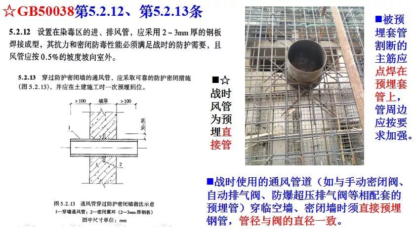 预埋的钢管或钢套管均需双面满焊一道密闭肋(也可理解为