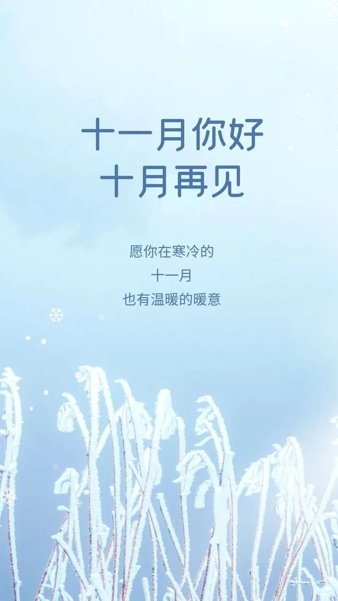 11月你好文案海报愿岁月无恙你我安好
