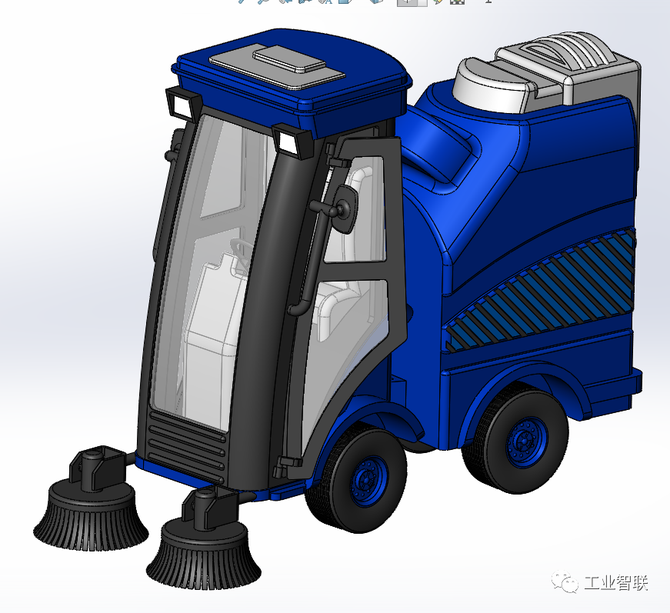 掃路機街道清理車簡易模型3d圖紙solidworks設計