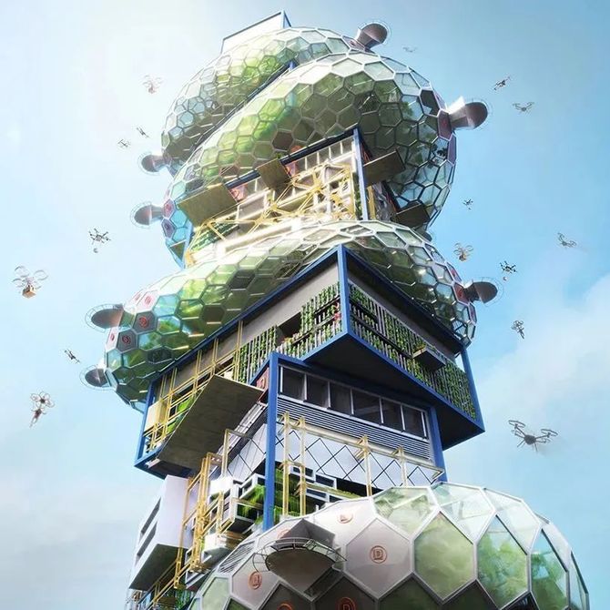 日本 未来派 垂直城市 将完整的街区 搬到 一幢摩天大楼中 Noiz Architects 青年建筑 商业新知 日本 未来派 垂直城市 将完整的街区 搬到 一幢摩天大楼中 Noiz Architects 青年建筑 商业新知