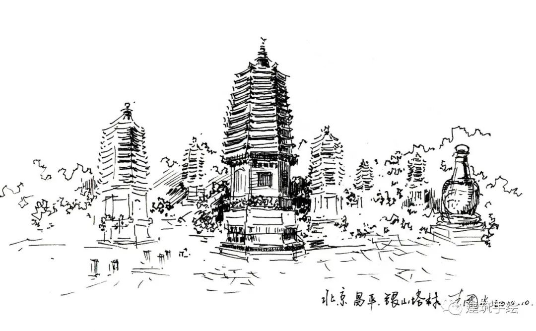 国庆手绘北京名胜古迹