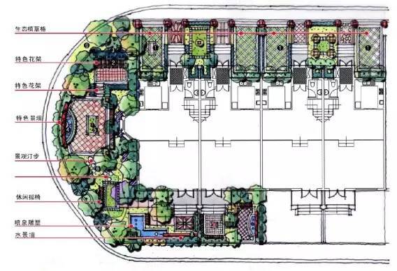 景觀平面手繪別墅庭院設計圖收藏