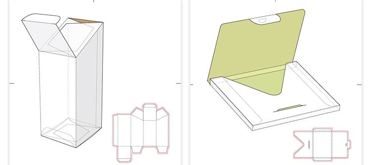 165款矢量纸盒纸箱礼盒产品包装刀版图折叠平面展开图851期