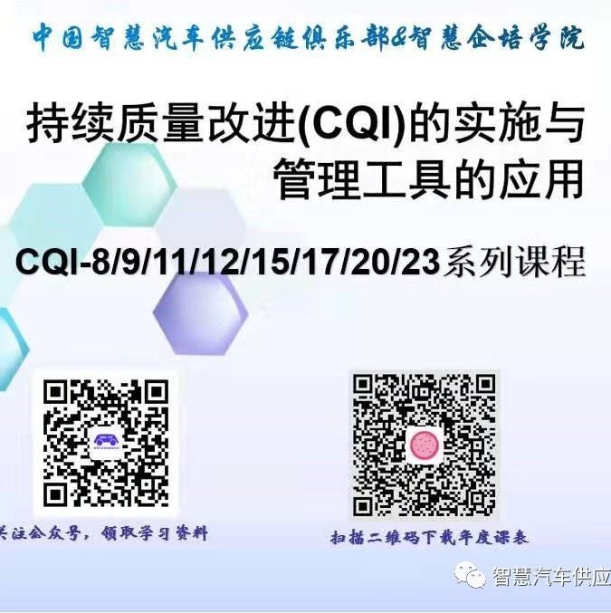 2020年 CQI-X(CQI-8/9/11/12/15/17/20/23/27)全线开课_智慧汽车供应链-商业新知