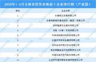 2020年1-4月吉林省投资拿地前十企业排行榜