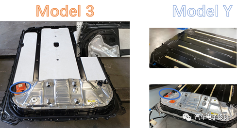 新知达人, Model Y 和Model 3的电池系统差异