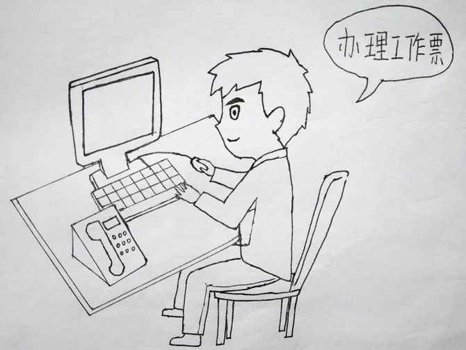 手绘电力运维工人的一天