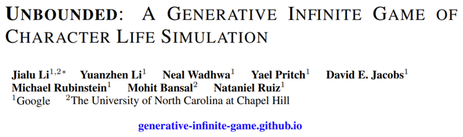 Deep learning and NLP, true · open games, Google created the first infinite life simulation game Unbounded