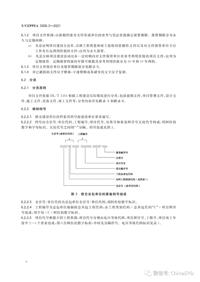 电力设计及施工运维, 工程总承包项目文件收集与档案整理规范 第3部分 电网工程