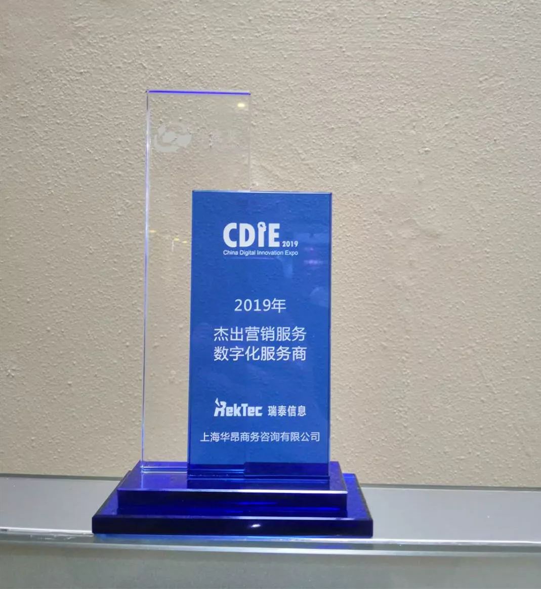 新知图谱, 瑞泰信息亮相“2019 CDIE中国数字化创新展暨首席信息官峰会”,并荣获“2019杰出营销服务数字化服务商”大奖