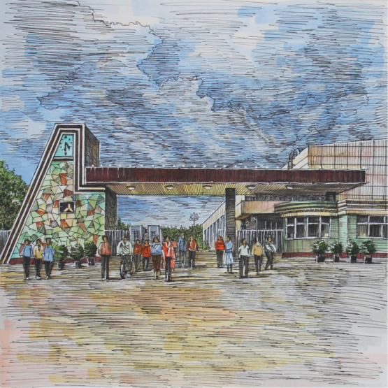 岁月记忆手绘保定老工业区