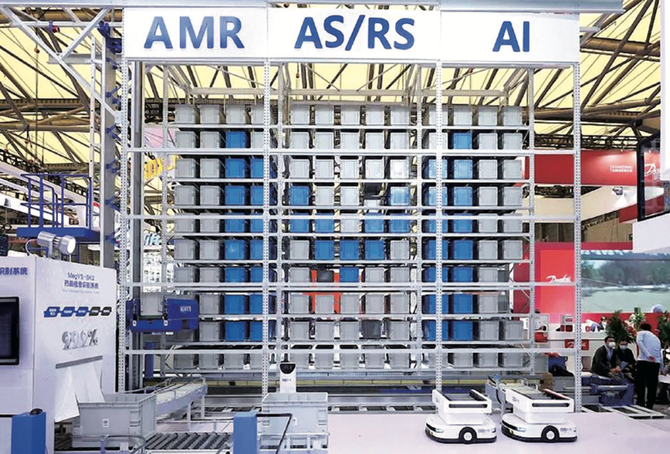 曠視在展會上重磅發佈並展示了3a智慧物流解決方案(as/rs amr ai)