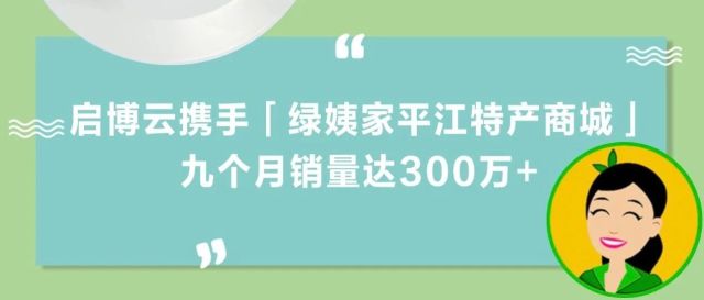 土特产变“网红”，启博云携手「绿姨家平江特产商城」，九个月销量300万+