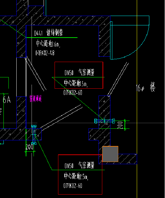 一人防電氣預留施工內容包括:①人防門上預留套管;②防爆波電纜井預留