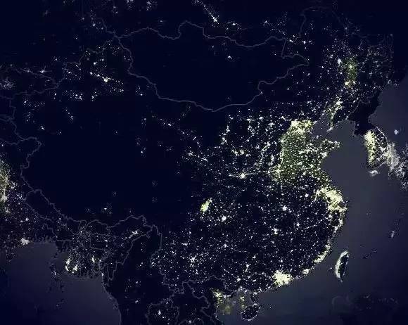 从太空看中国夜景图片