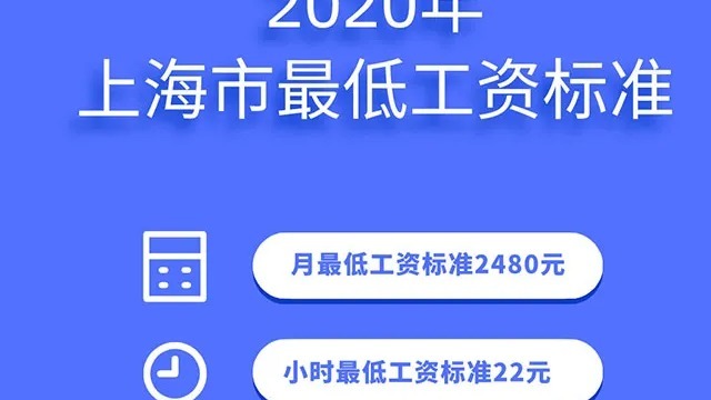 2020年上海市最新最低工资标准已公布。