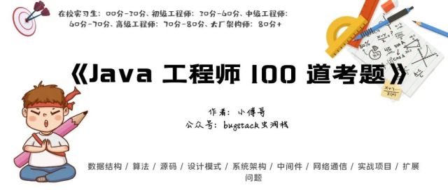 【在线考试】Java工程师100道大厂面试题 —— 80分挑战！