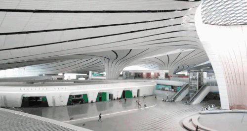 新知达人, 北京大兴机场4年神速竣工，室内和夜景照震撼曝光