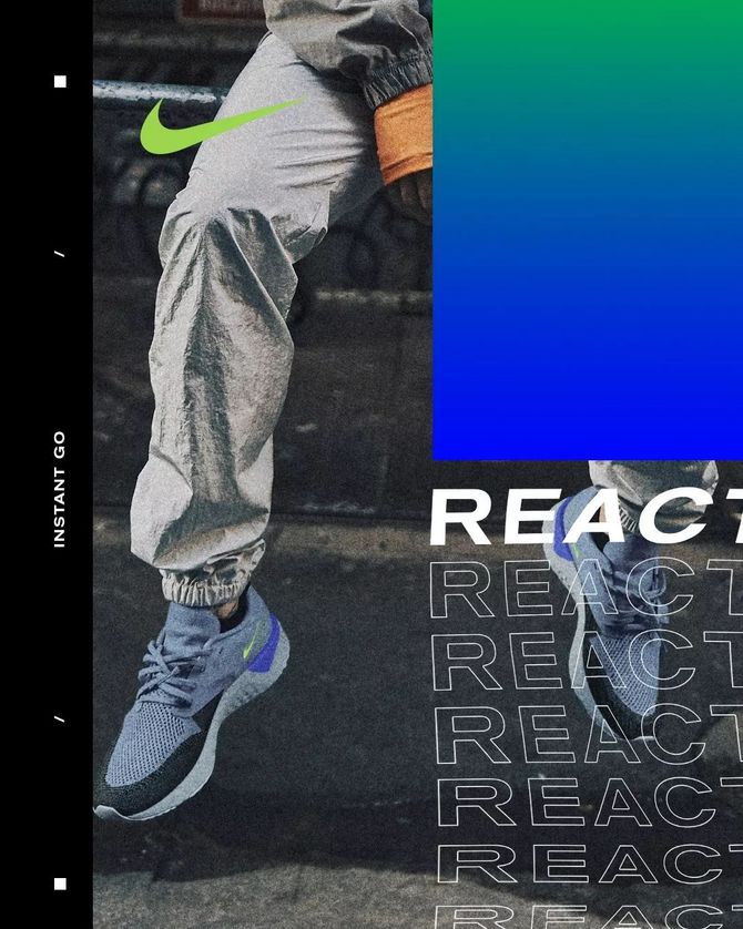 【海報設計】nike react-ig系列海報設計-潮流動感!