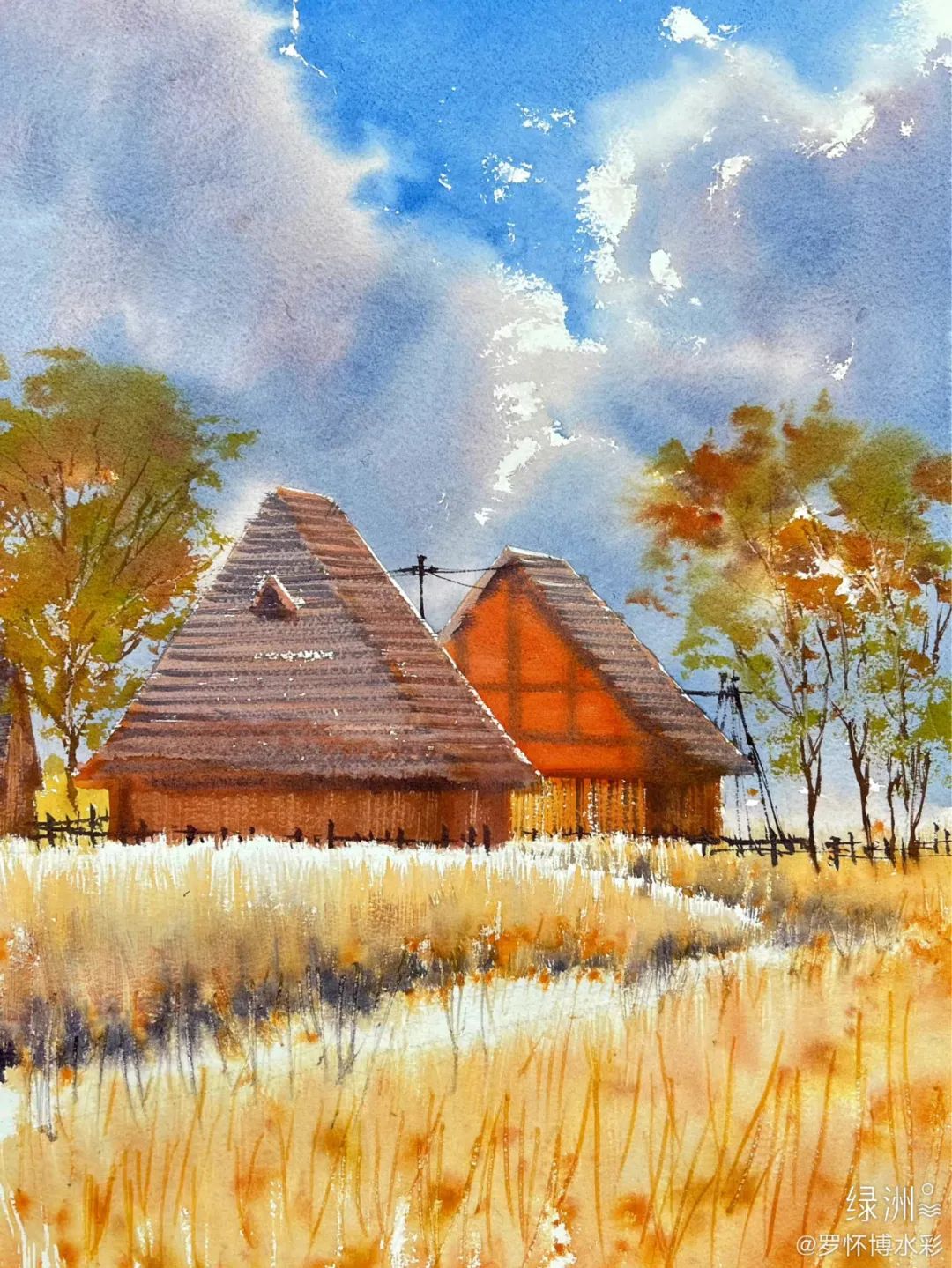 唯美的水彩风景(附绘画过程)