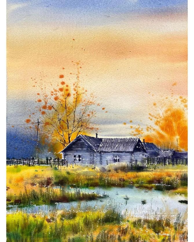 建筑手绘, 唯美的水彩风景(附绘画过程)