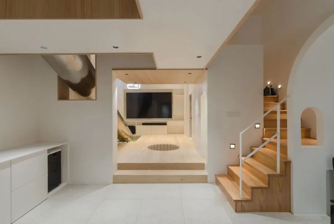 带儿子住进地下室算是把复式设计玩儿明白了双层游乐园阳光工作室完美