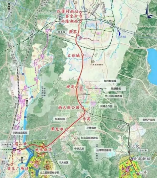 成德s11線經由成都備戰,國際商貿城,三星堆,接駁德陽市區.