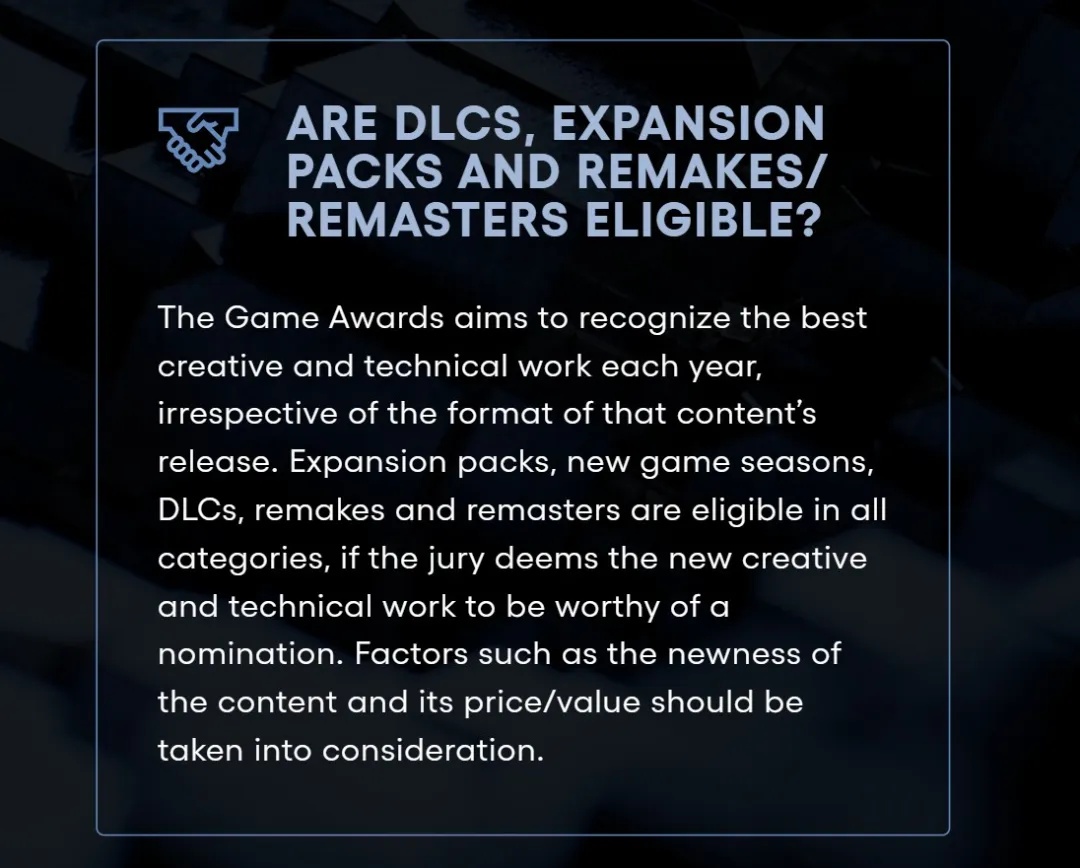 Game matrix, DLC nominated, "Black Myth" accompaniment? Will this TGA still work?