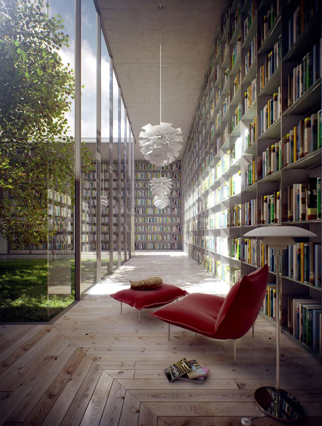 书海中徜徉50个家庭图书馆设计