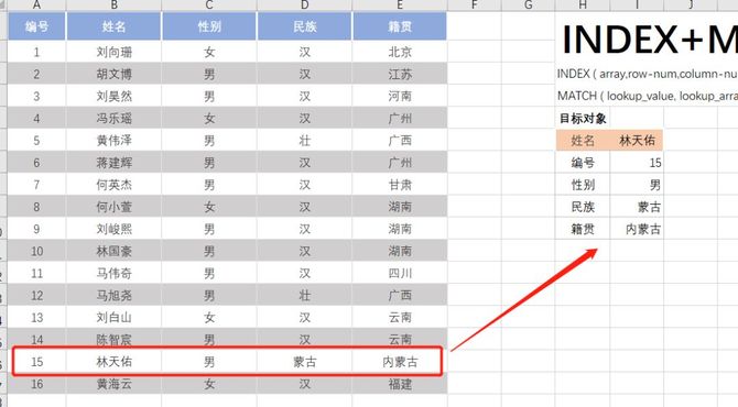 Excel高效应用, 【Excel函数教程】Index+Match函数组合应用详解