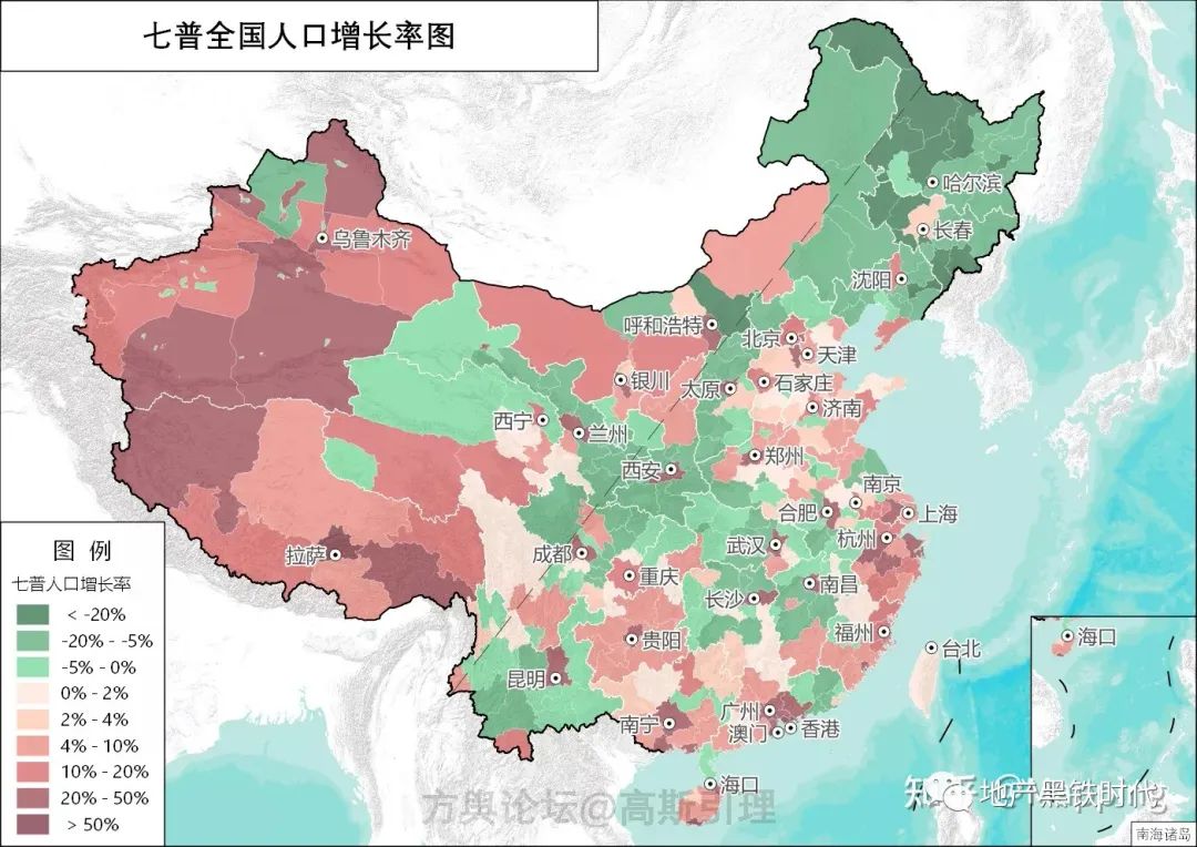 各省市區縣人口增減地圖人口專題圖流動人口人口比重老齡化彩禮地圖