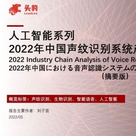 人工智能系列2022年中国声纹识别系统产业链分析（摘要版）