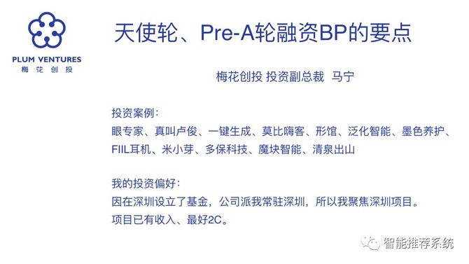 文档分享 创业公司天使轮pre A轮融资bp要点 梅花创投 Pdf 附下载链接 省时查报告 商业新知