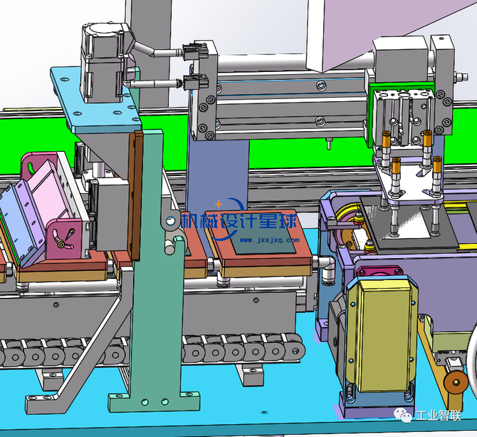 刮胶清洗机3d图纸非标设备自动化设备