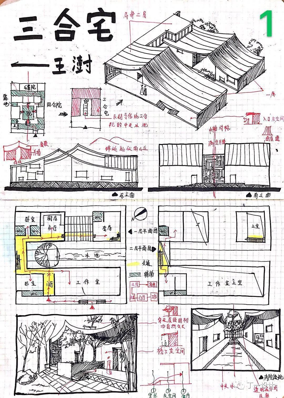 三合宅王澍交通分析图图片