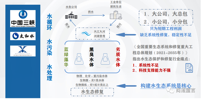 水生態保護和修復系統性不足,科技支撐能力不強行業痛點水生態系統