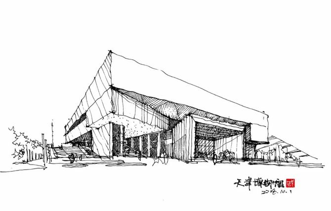 建筑手绘临摹画稿-现代建筑篇