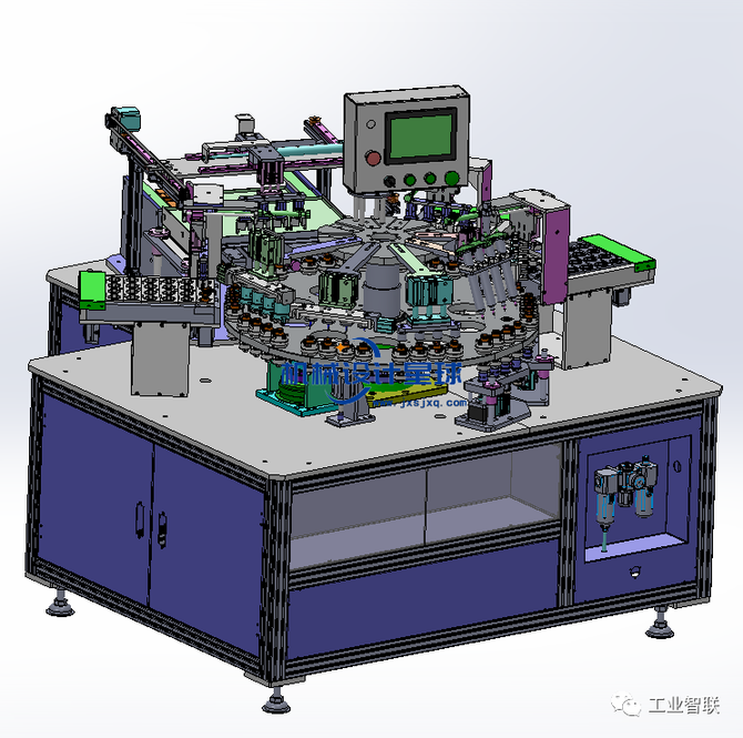 轉盤式全自動組裝機3d圖紙非標設備自動化設備