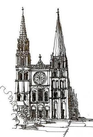 (cathedral of chartres)△01 中世纪哥特建筑61沙特尔主教堂一段