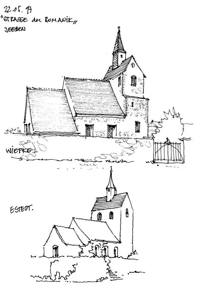 手绘基本功建筑线描概括训练持续版
