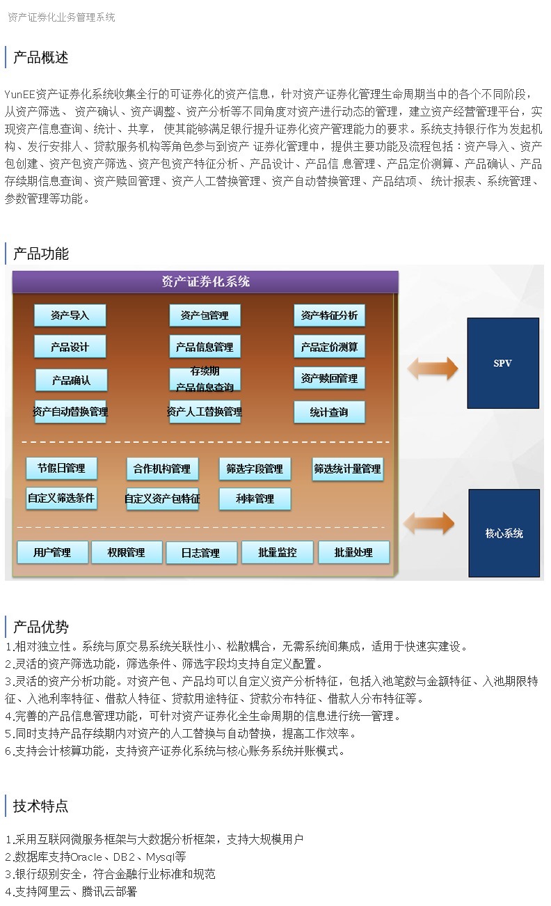 企服商城, 资产证券化业务管理系统,上海允弈信息科技