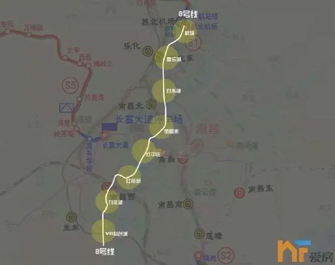 4km.(備註:一期項目建業大道站~昌北機場