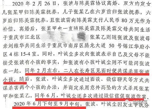 之前主流的报道是:当时张波被叶诚尘怂恿杀死自己的孩子,但事到临头