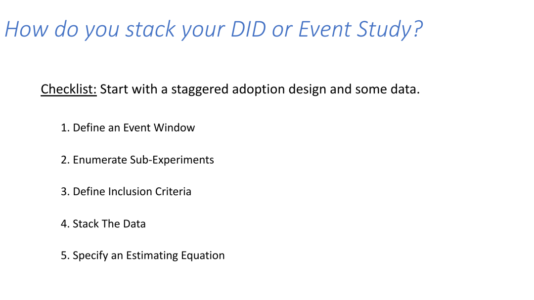DID相关前沿问题“政策交错执行+堆叠DID+事件研究”, 附完整slides_计量经济圈商业新知