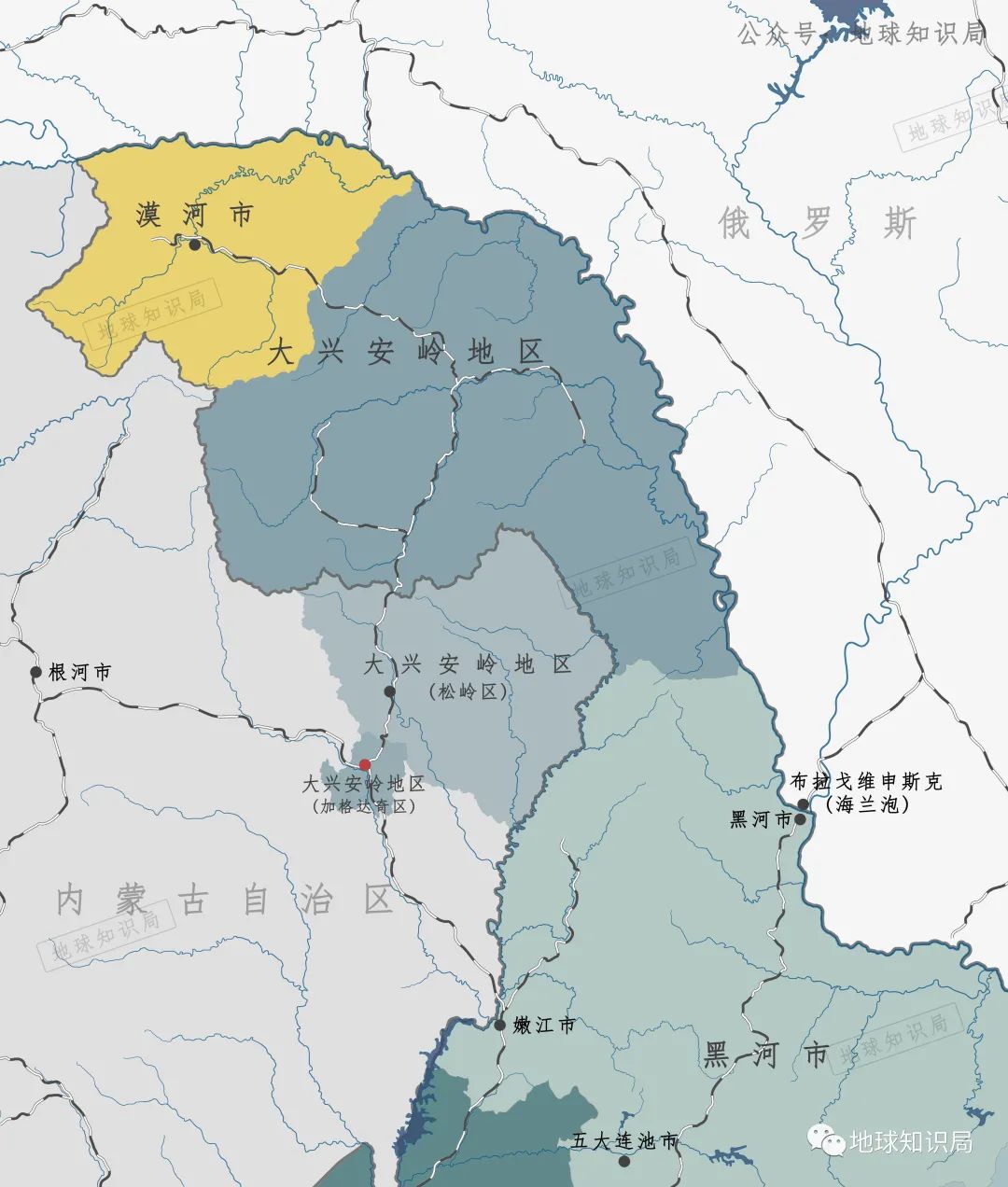 加格达奇位置地图图片