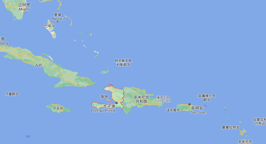 大安的列斯群岛地图图片