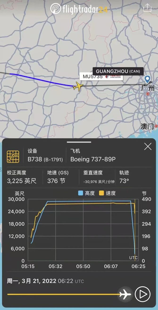 而在flightradar24上则显示这班飞机高度迅速下降:聊天记录里,有人